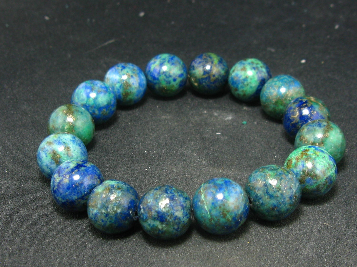 Quantum Quattro Bracelet from Namibia Malachite Dioptase