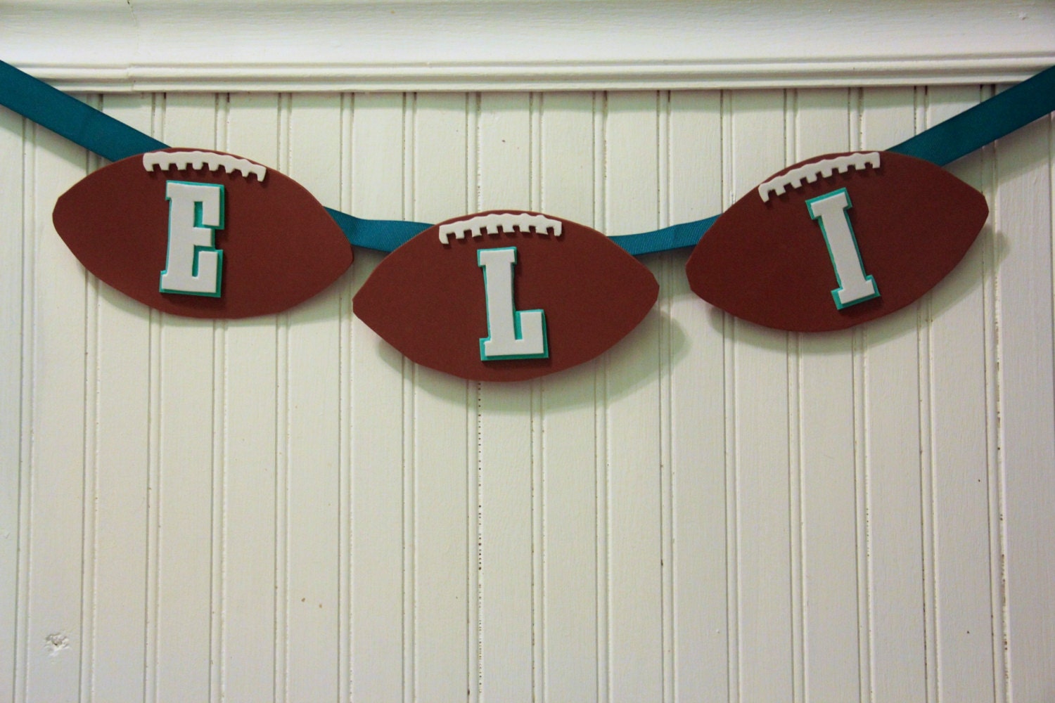 Football Themed Name Sign Banner Personalized Custom