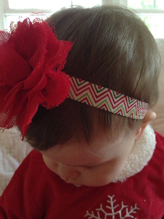 Items similar to Baby headband baby Christmas headband newborn