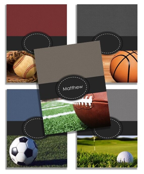 Items similar to 5 Printable Binder Covers - Football, Baseball ...
