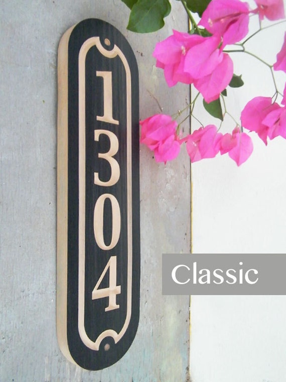 Vertical House Number Sign House Column Number Plaque House