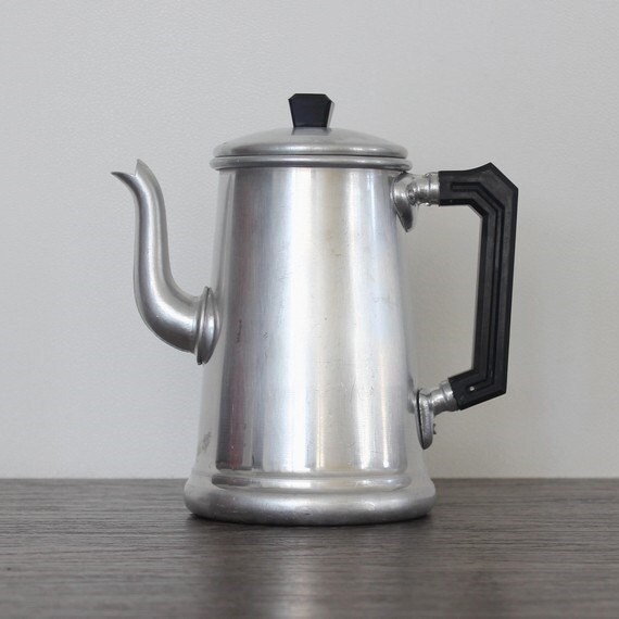 Vintage French aluminum Coffee pot from Bourgeat France