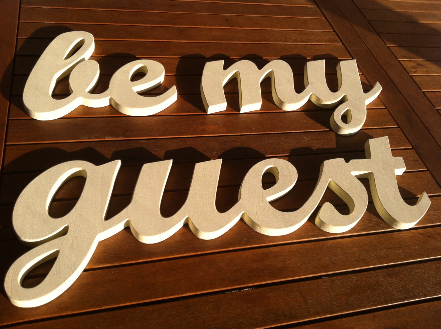 script wooden letter be my guest sign for home kitchen
