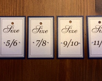 Sparkly Flip Flop Size Tags for Weddings Customized PDF Printable