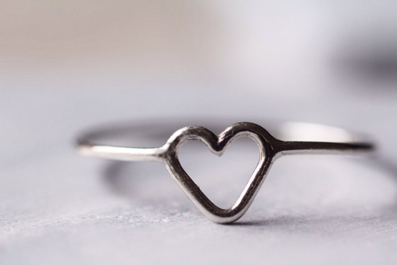 Simple Sterling Silver Heart Ring by SaraReynoldsJewelry on Etsy