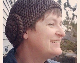 Princess Leia Star Wars Crochet Hat Adult size
