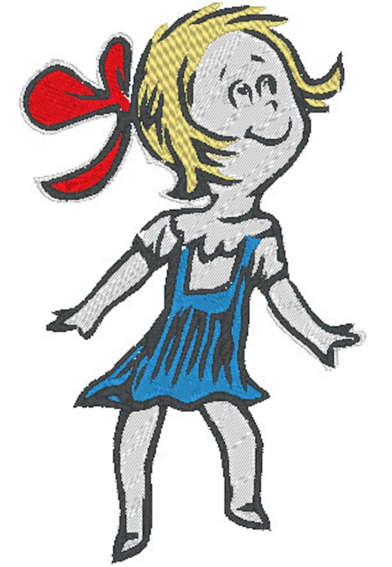 Items Similar To Dr. Seuss Girl Machine Embroidery Design On Etsy