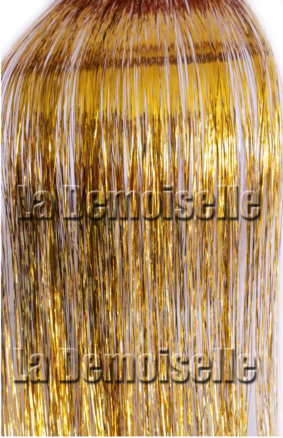 20 Hair Tinsel 100 Strands Shiny Yellow Gold