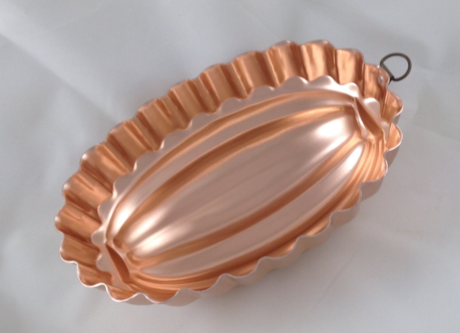 1950s Copper over Aluminium Oval and Fluted JellO Mold for Decorative