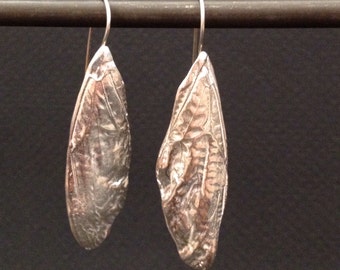 cicada large wing earrings - sterling silver or bronze cicada nature inspired