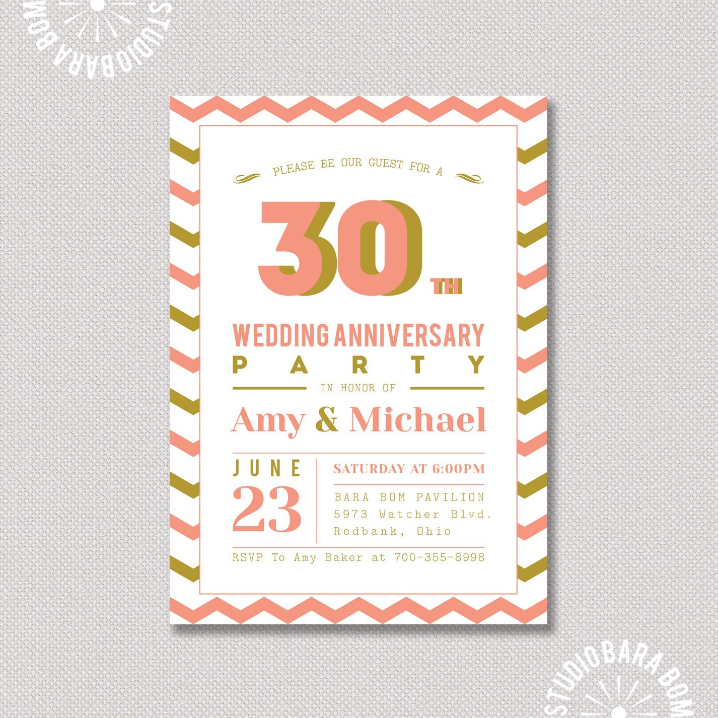 30th Anniversary  Invitation  50th  Wedding  by StudioBaraBom 