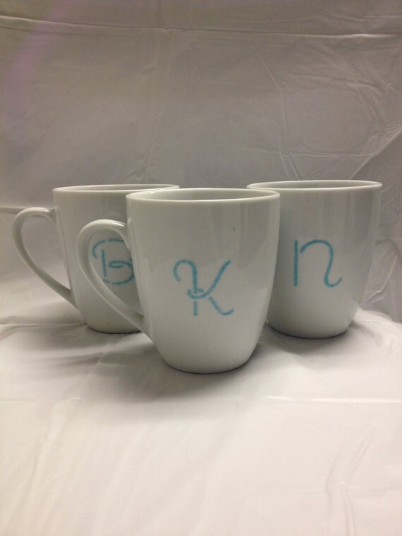 Items similar to Simple Monogrammed Mug on Etsy