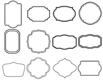 12 Digital frame clipart-Scrapbook Supplies-Digital Label Clip Art ...