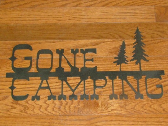 Items similar to Gone Camping Metal Sign on Etsy
