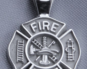 ... Maltese Cross 14k white gold Womens' pendant Women Firefighter jewelry