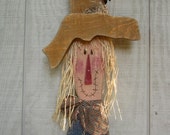 Country Primitive Wood Scarecrow Hanging Fall Home Decor