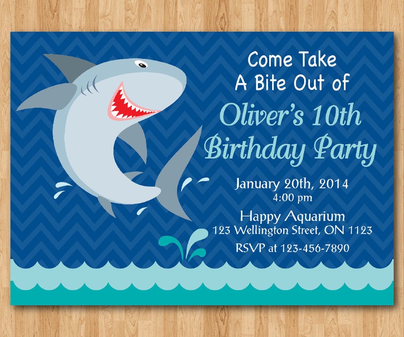 Shark Birthday Party Invitations 7