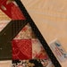 Valentine Star Quilt Table Runner Bed Runner Wall Hanging in French Country Cottage Chic Red Green and Black