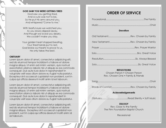 PRAYING HANDS ... printable funeral program template