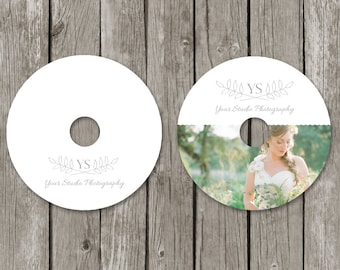 CD Label Template for Photographers Spring Floral Wedding