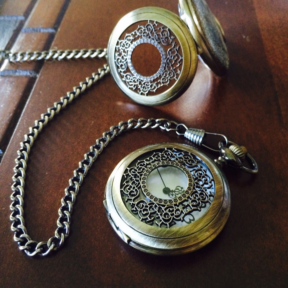 Set of 4 Steampunk Pocket Watch with chains Steampunk Best Groomsmen gifts Ships from Canada