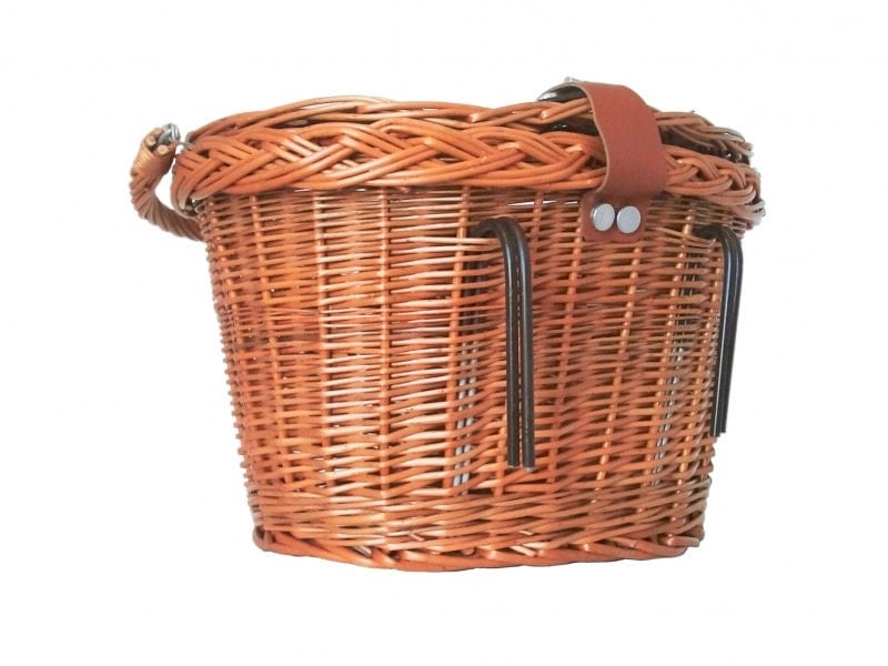 Wicker bike basket with lid by on Etsy