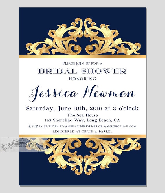 Blue And Gold Invitation Ideas 10