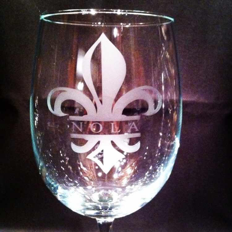 Fleur De Lis Wine Glass Personalized by 1325Gifts on Etsy