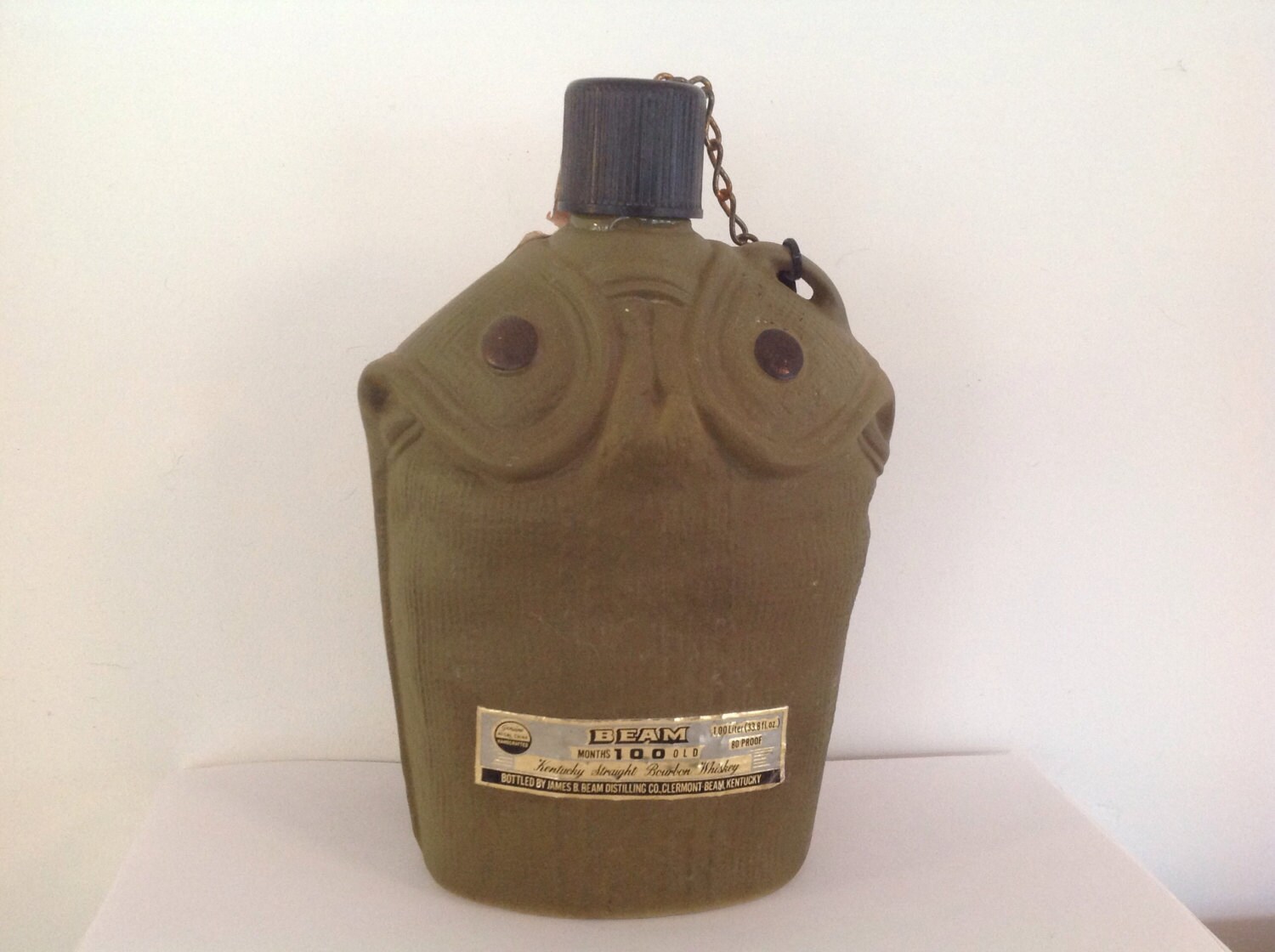 Jim Beam 1979 Decanter U.S. Military Style Canteen of 1960s