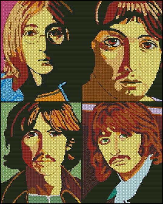 PDF Cross Stitch Pattern The Beatles Downdloader Cross