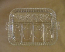 Popular items for glass relish tray on Etsy