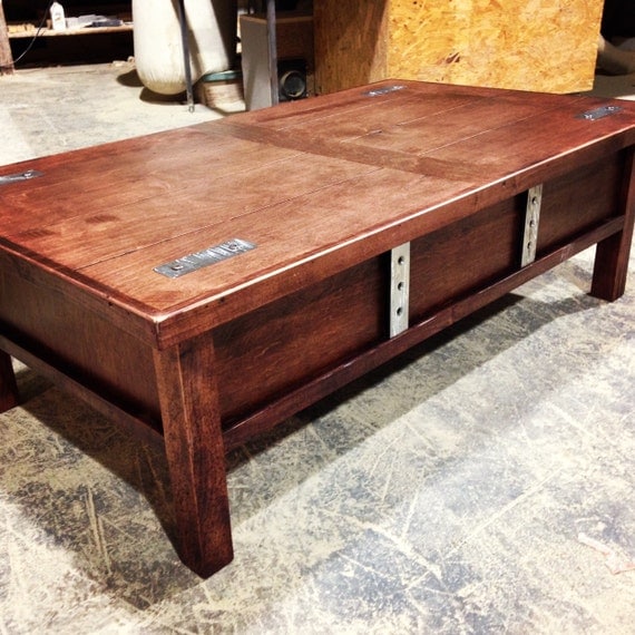 Coffee Table with Hidden Gun Storage