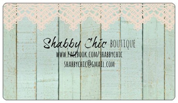 BUSINESS CARD Or STICKER Shabby Chic Design By JoJoMiMi On Etsy