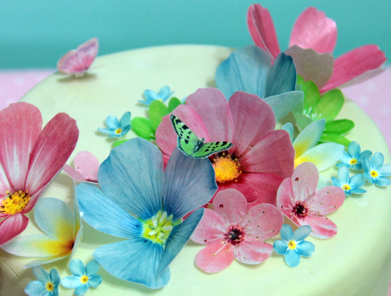 Edible Wafer Paper Flowers Cake Decorations Cupcake And