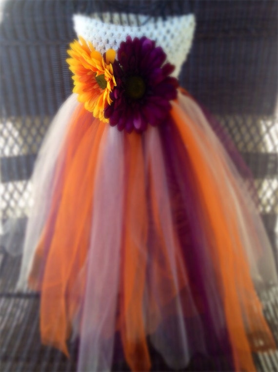 Baby tutu dress flower girl dress sunflower by JazzyVintagecouture