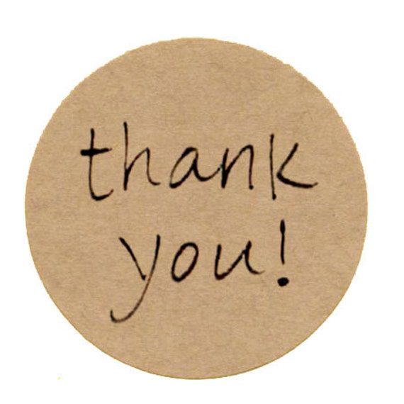 1.5 Thank You Stickers Circle Thanks Stickers by AnnaSeeSupplies