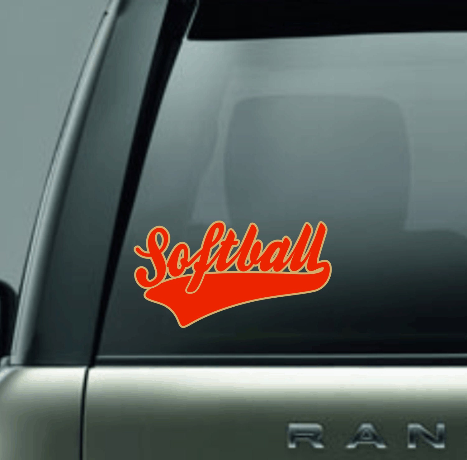 Custom Two Color Softball Car Decal by MyCreativeOutletTime