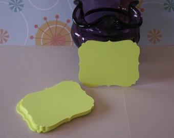 25 neon yellow 2 1/2 inch bracket cards for weddings, parties, cards, crafts, scrapbooking etc.