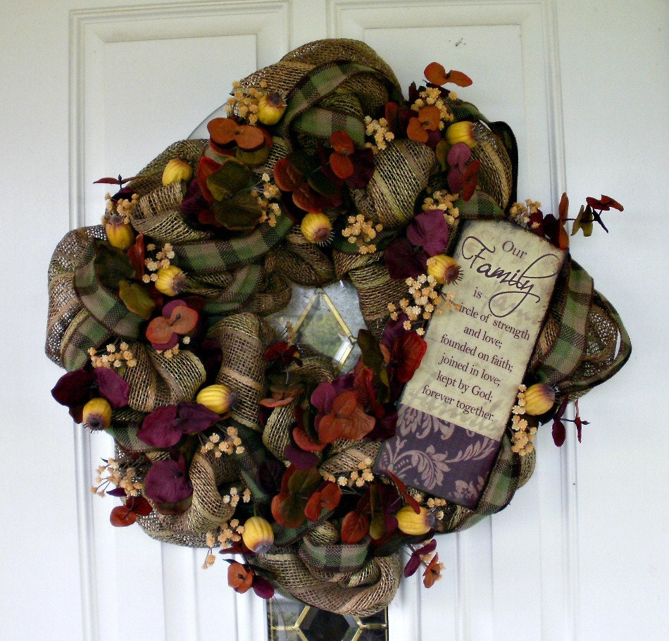 Fall Wreath Mesh Wreath Indoor Wreath Outdoor Wreath