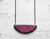 Geometric pink and black "dirty" look  polymer clay necklace for woman - unique gift for her - summer SALE