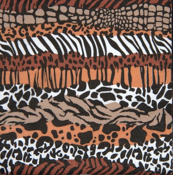 African paper napkin serviette No 17. African design. Ideal