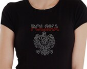 Items similar to CristalMeApparel - Polska Eagle Rhinestone Shirt - For ...