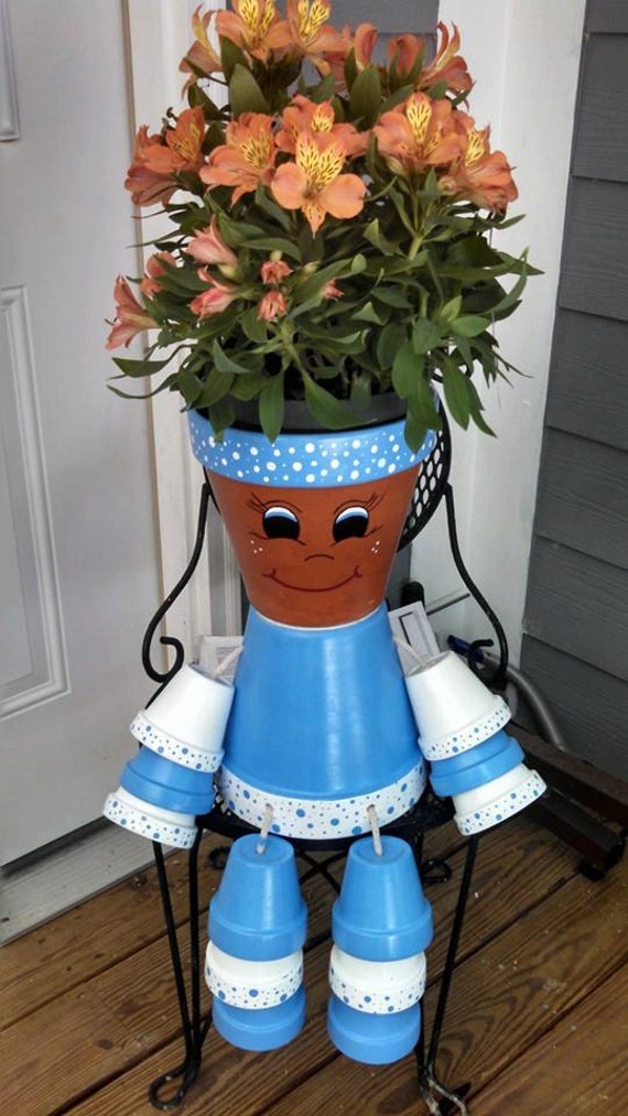 Items similar to Flower Pot People / Pot Person Planter / Garden Decor