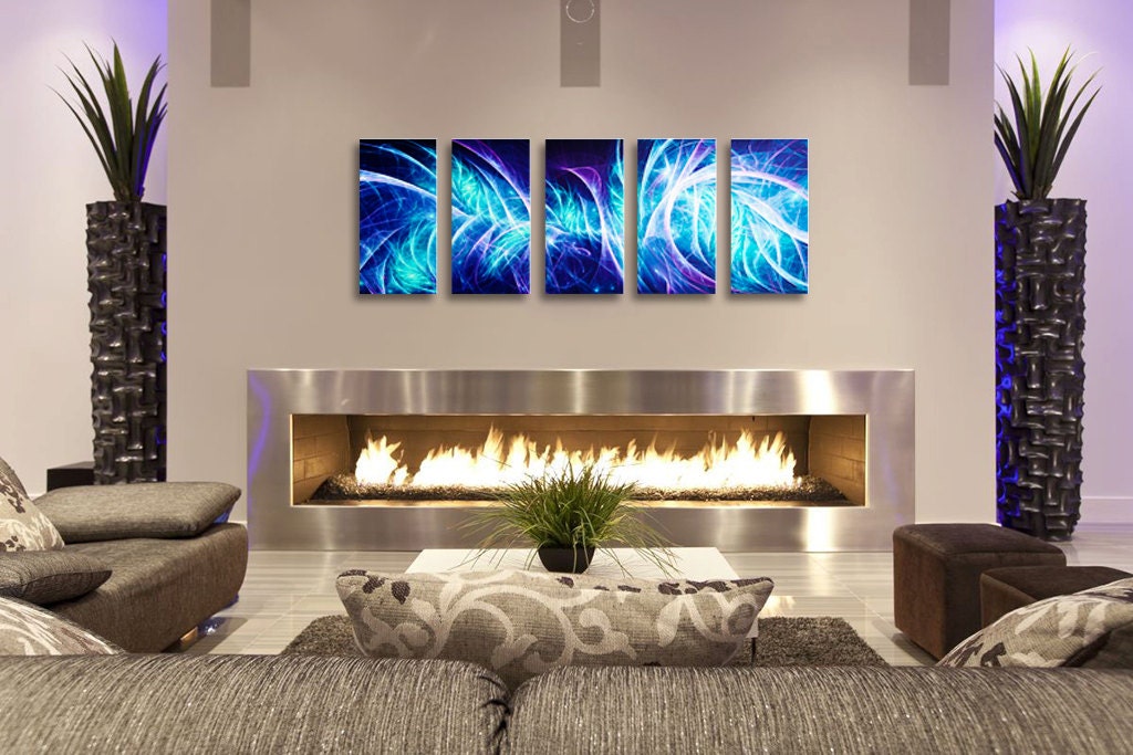 Electric Wave Modern Metal Wall Art Sculpture for by LuxWallArt