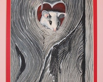 Tree House Mouse......Cute little Valantine Mouse