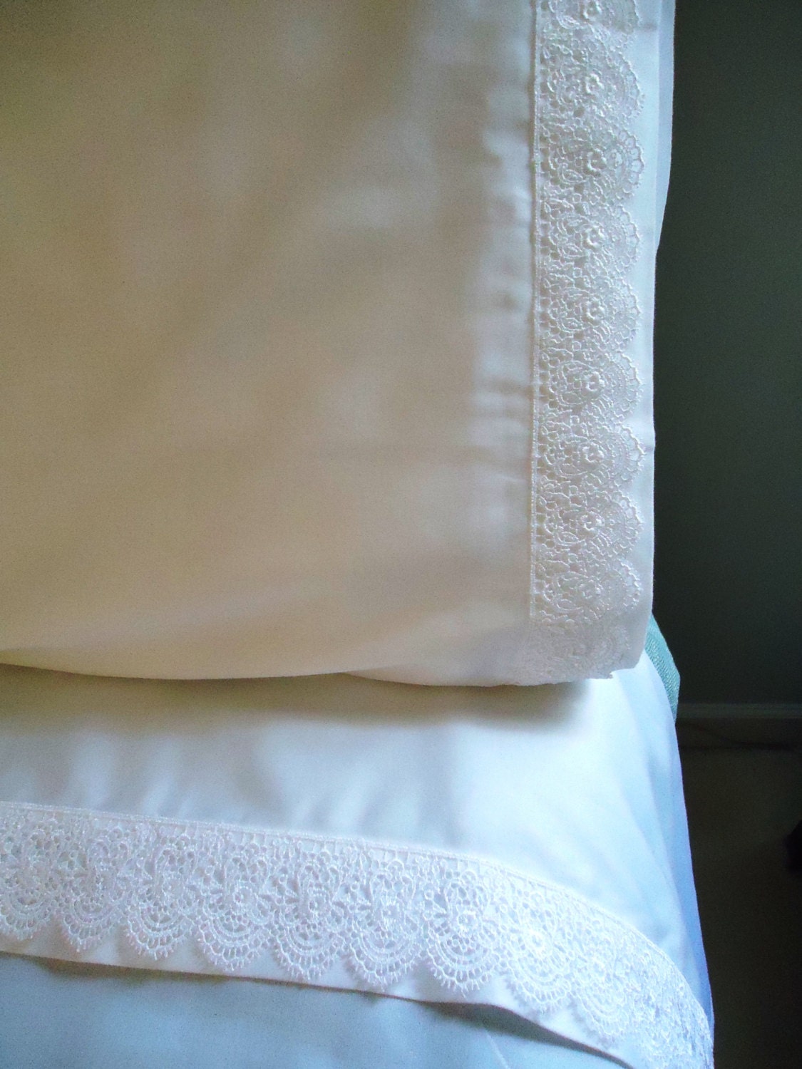 VENICE LACE bed sheet set 4pc Queen white 100 egyptian by UtaLace