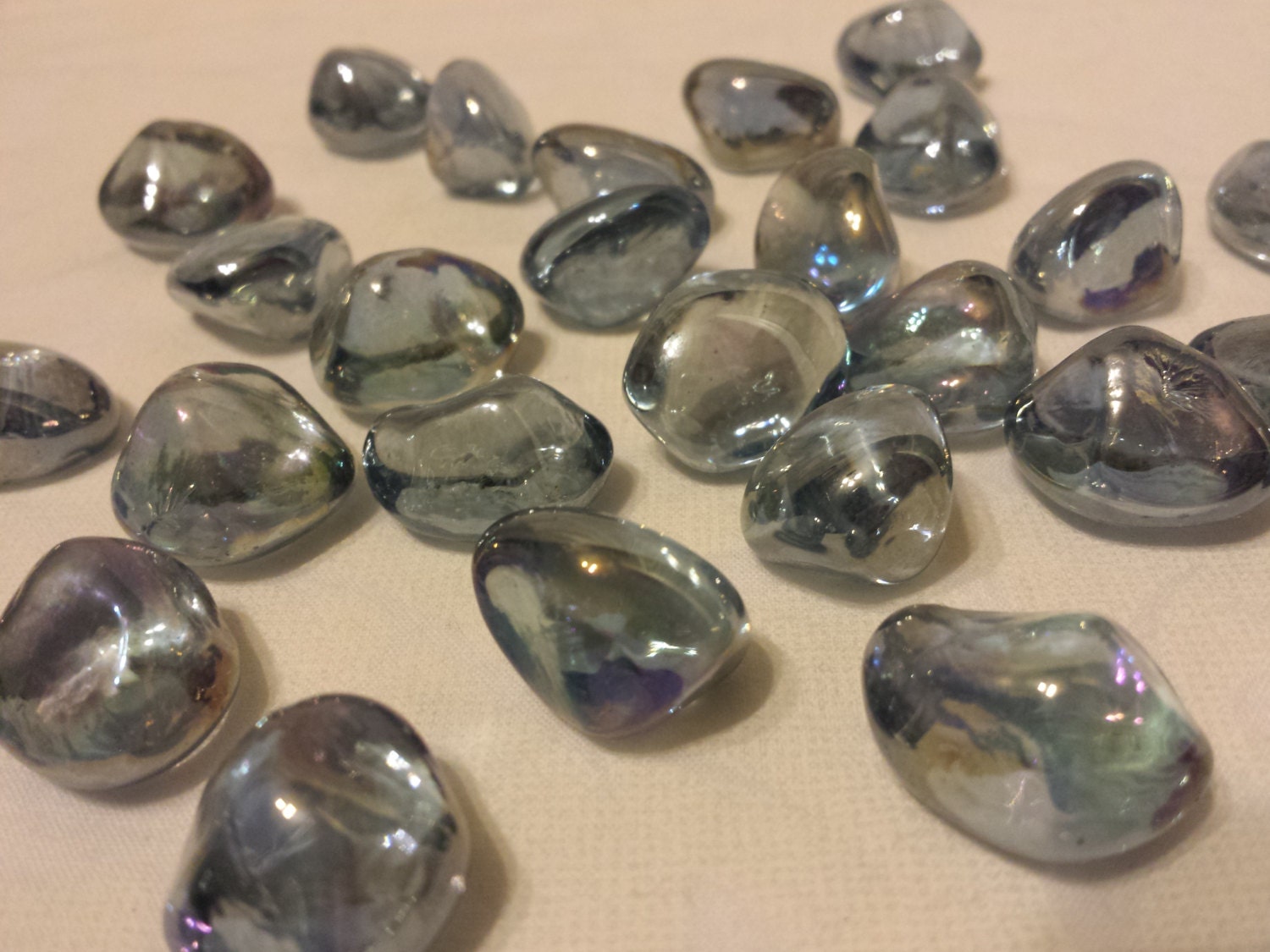 Gems. Rare. Light blue clear glass Gems. Cabochons. by ckjsupplies