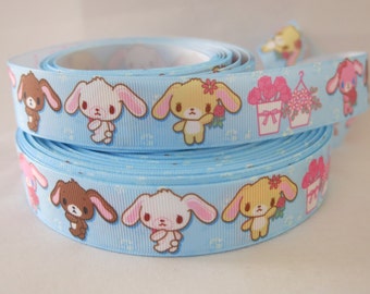1" (25mm) Cinnamoroll Printed Grosgrain Ribbon GR023