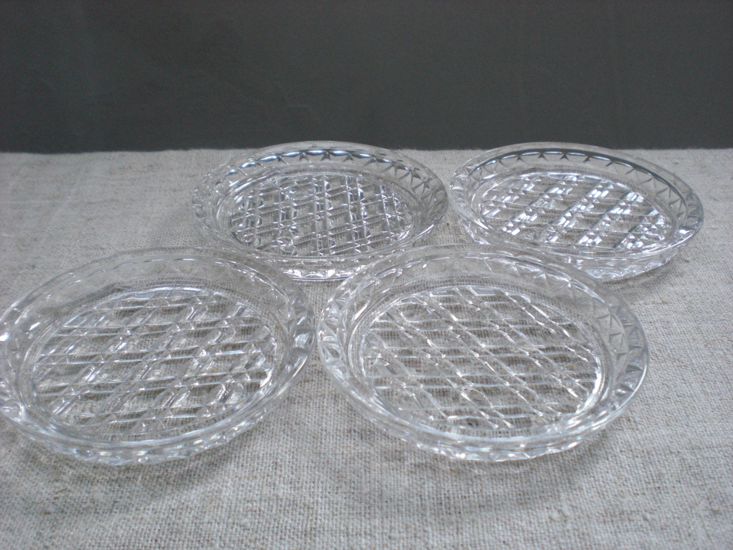 Glass candle plate pressed glass round coaster candleholder