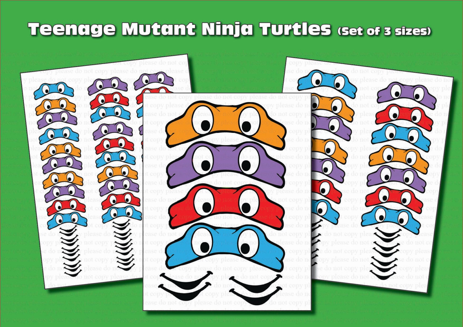 INSTANT DL-Teenage Mutant Ninja Turtles EYES 3 size by TeaTimeJo